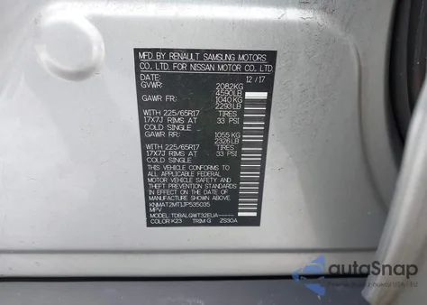 2018 Nissan Rogue Sv from USA, damaged, VIN KNMAT2MT1JP535035